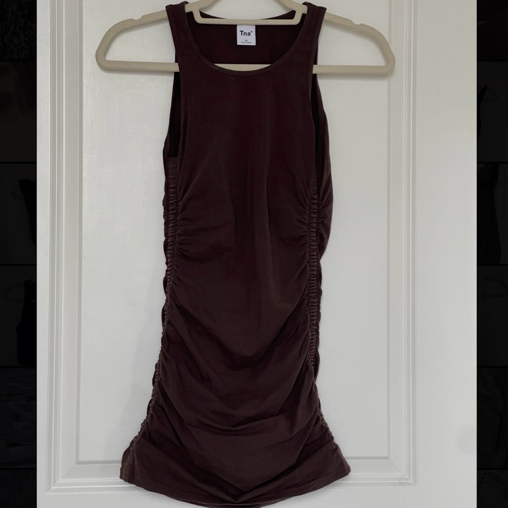 Aritzia TNA Fitted Tank Dress in Brown